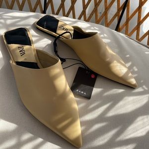 Zara pointed mule flats